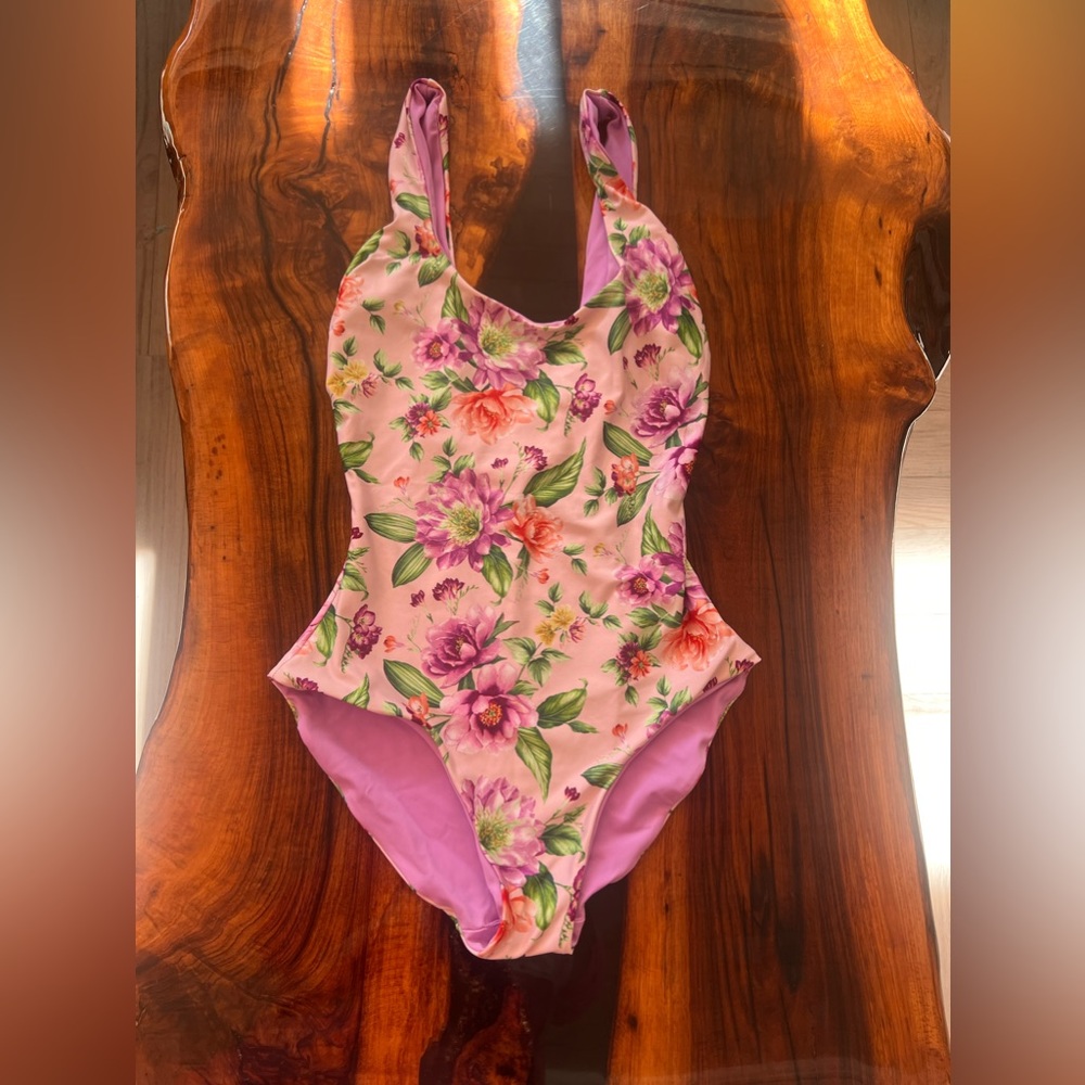Janie and Jack Dawne Florine women’s reversible one piece swimsuit matching XS